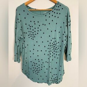 LOFT Star Print Dolman 3/4 Sleeve Top